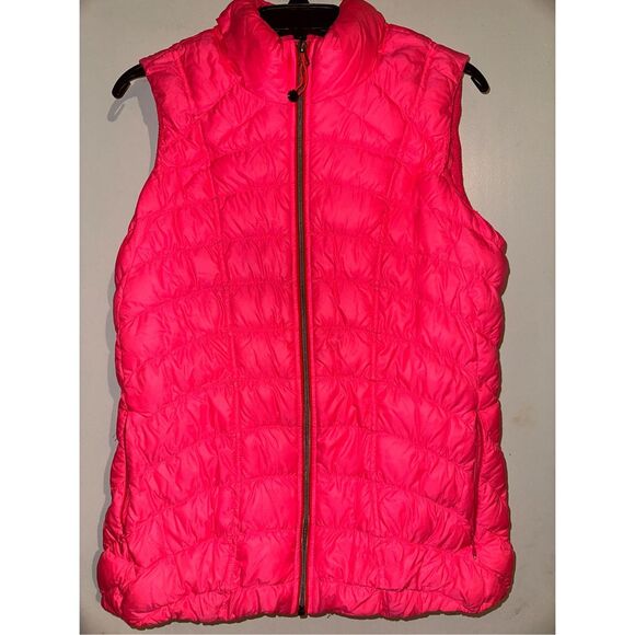 Athleta DOWNTIME VEST CORALADE Barbie Pink Size XL Puffer goose down - Picture 6 of 6